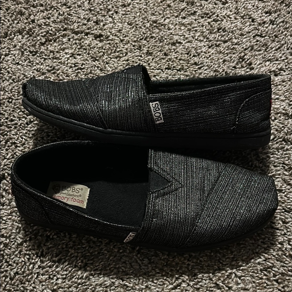 Women’s BOBS flats. Black shimmer. Size 9